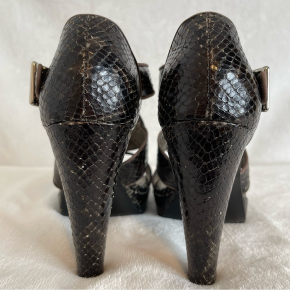 Coach Ivanah snakeskin print open toe heels shoes - Picture 5 of 11